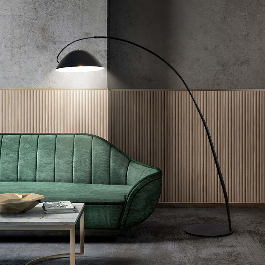 Modern Arc Floor Lamp with Metal Shade -Homdiy