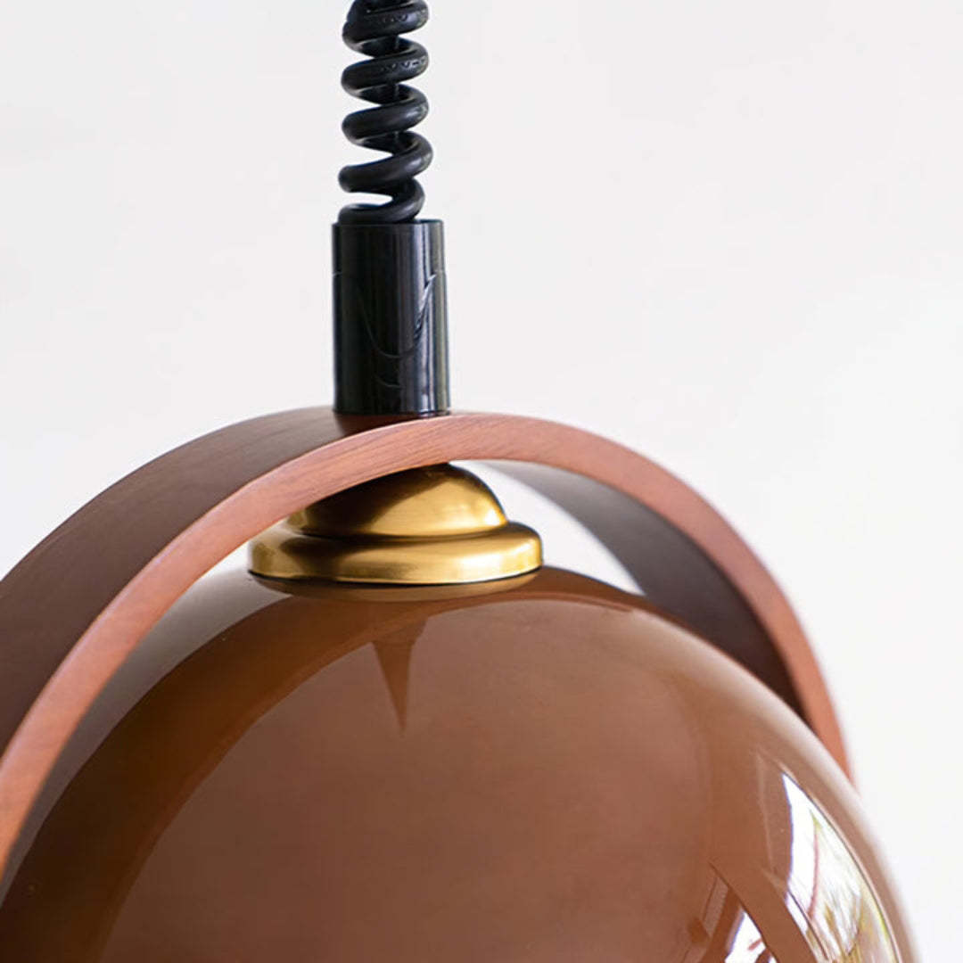 Vintage Bauhaus Orange Wood Pendant Lights -Homdiy