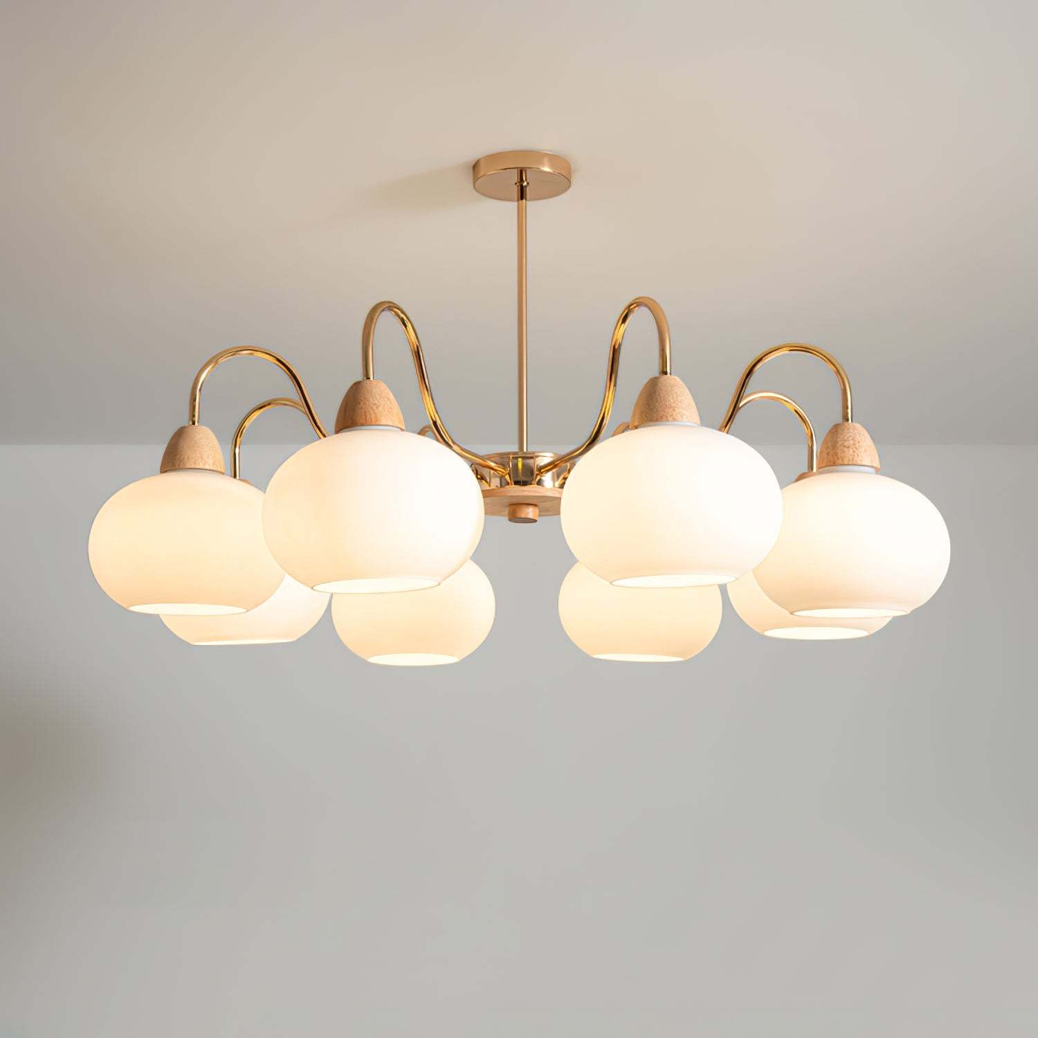 Glass Persimmon Foyer Chandelier -Homdiy