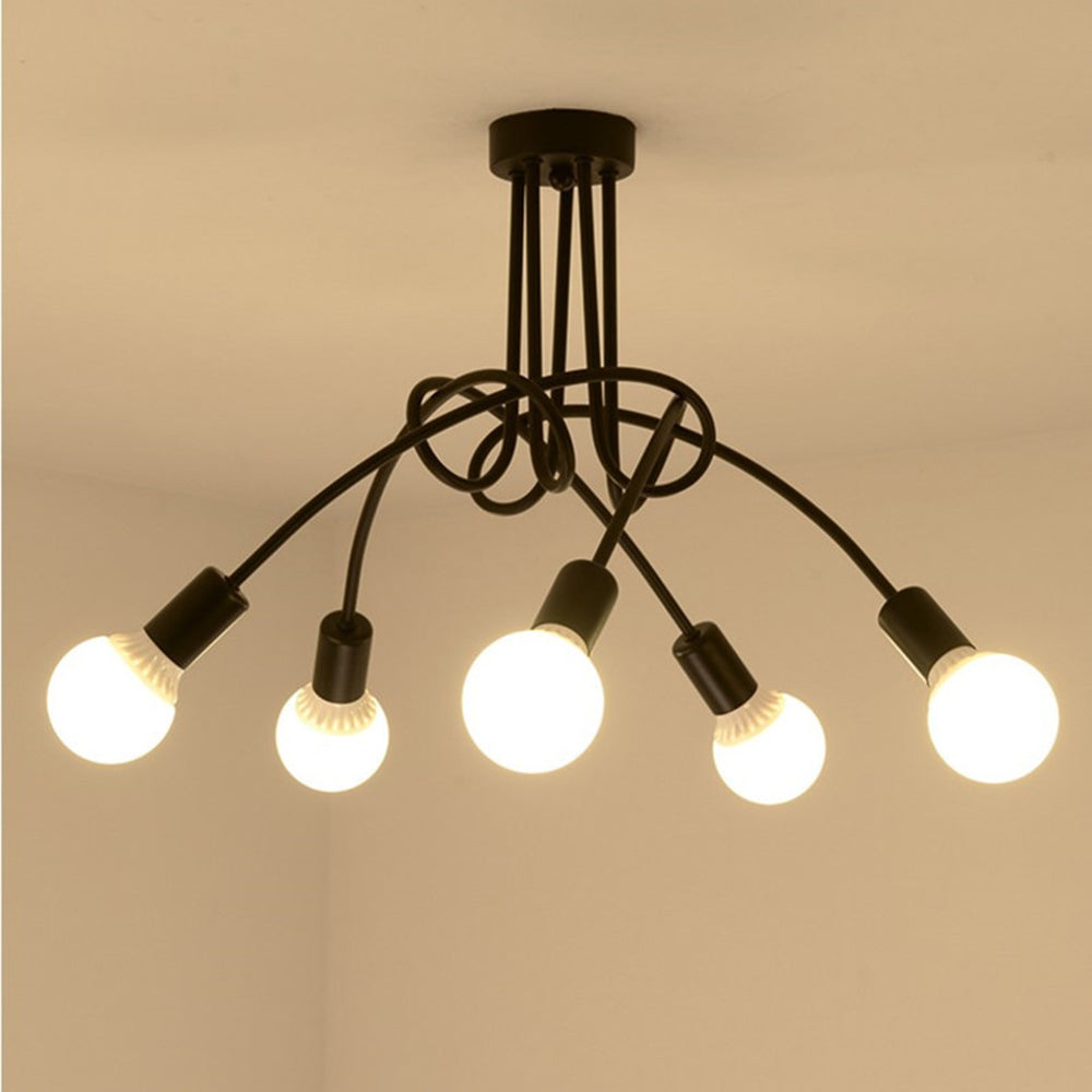 Industrial Sputnik Black Chandelier -Homdiy