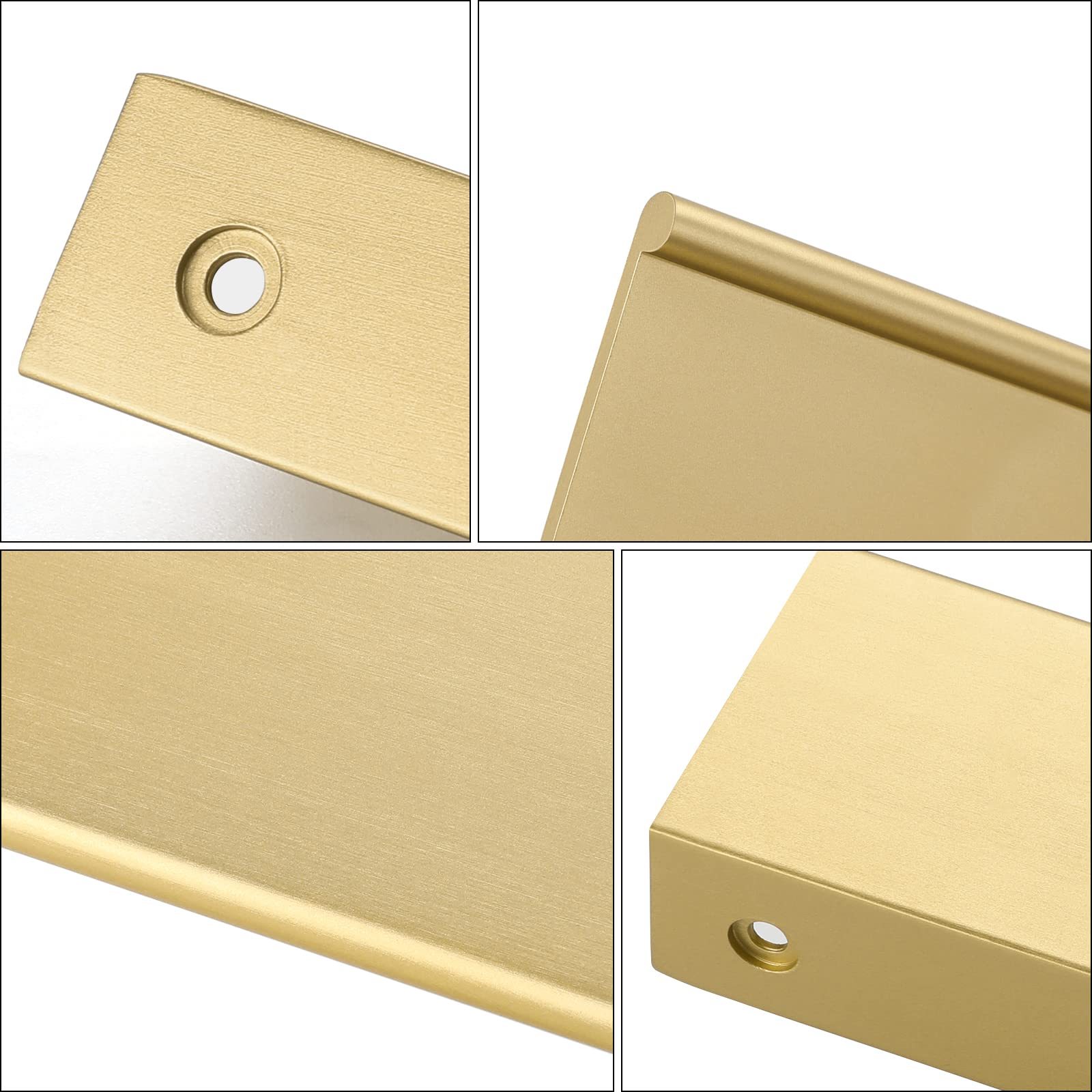 Black Kitchen Cabinet Finger Edge Drawer Pulls -Homdiy