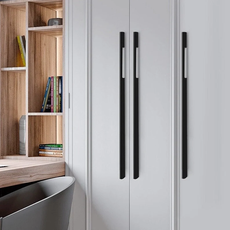 Solid Aluminum Alloy Modern Slimline Gold Cabinet and Drawer Handles