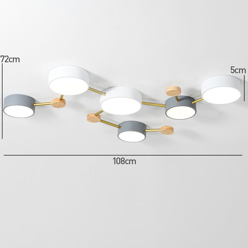 Nordic Multi-Head LED White Ceiling Light for Living Room