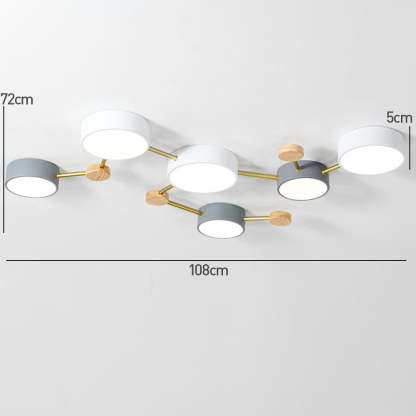 Nordic Multi-Head LED White Ceiling Light for Living Room