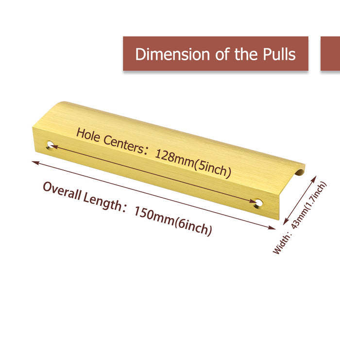 Edge Drawer Pulls Gold Cabinet Door Handles Hardware -Homdiy