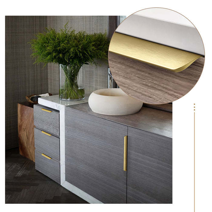 Edge Drawer Pulls Gold Cabinet Door Handles Hardware -Homdiy
