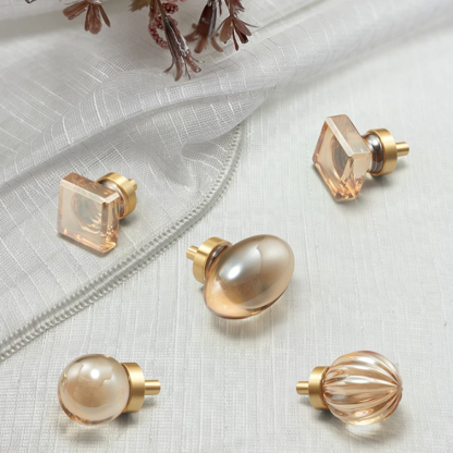 Champagne Bronze and Crystal Cupboard Knobs