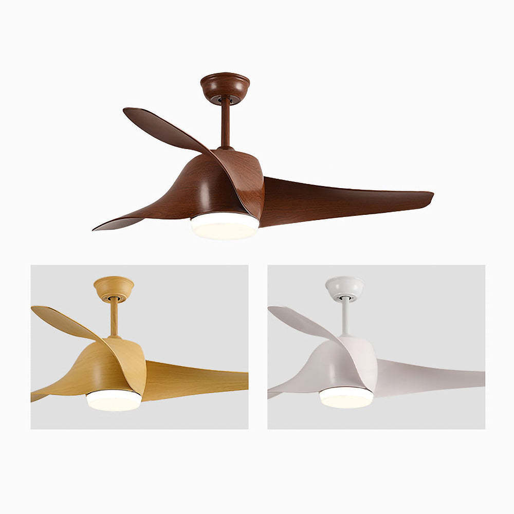 Modern Simple Flush Living Room Ceiling Fan With LED Light And Remote -Homdiy