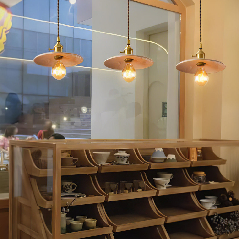 Retro Walnut Conical Pendant Light -Homdiy