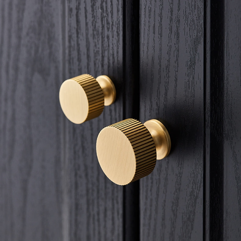 Linear Knurled Solid Brass Cabinet Handles and Knobs -Homdiy