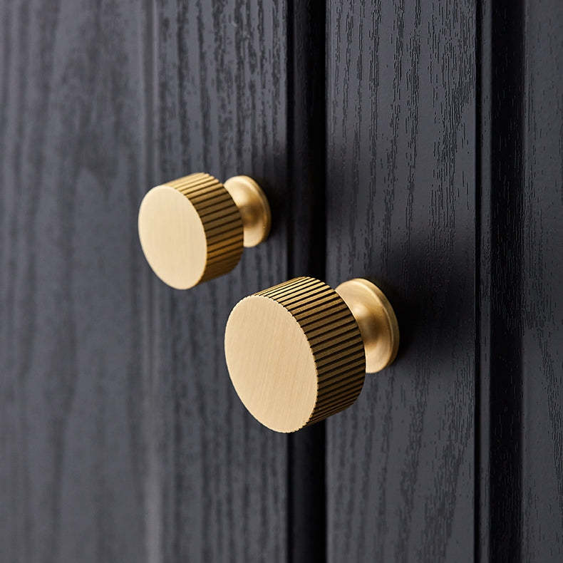 Linear Knurled Solid Brass Cabinet Handles and Knobs -Homdiy