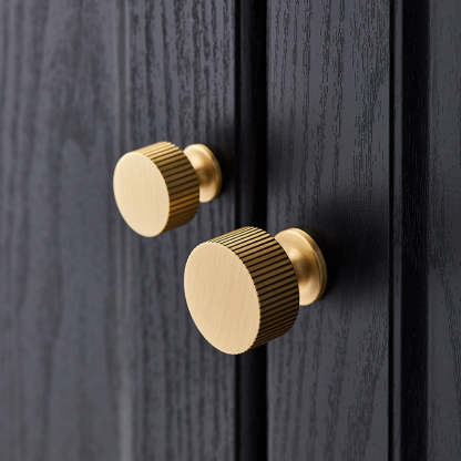 Linear Knurled Solid Brass Cabinet Handles and Knobs -Homdiy