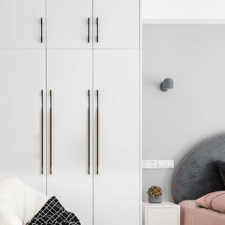 Solid Aluminum Alloy Modern Black Long Cabinet and Drawer Handles