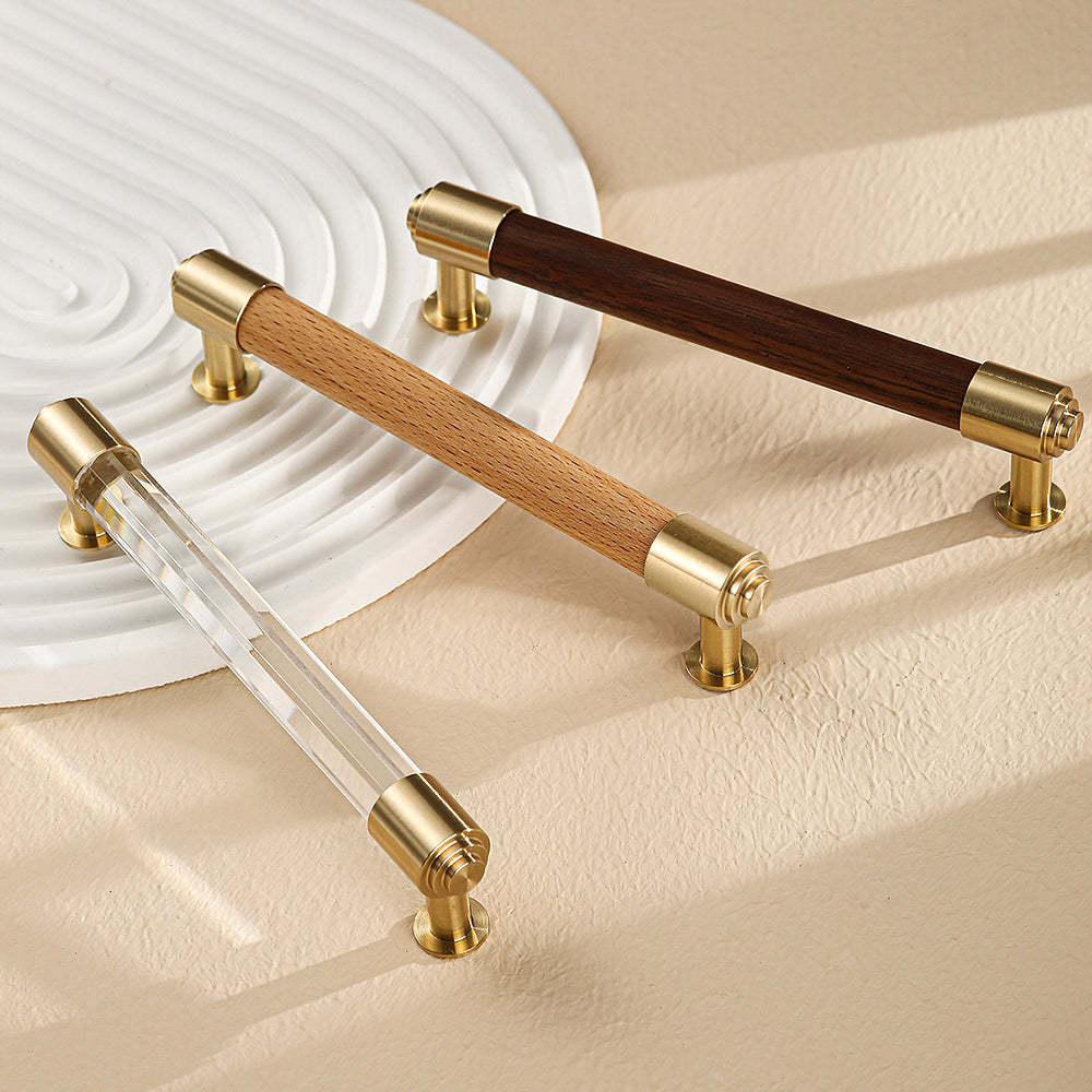  Decorative Brass Crystal Wooden Drawer Pulls