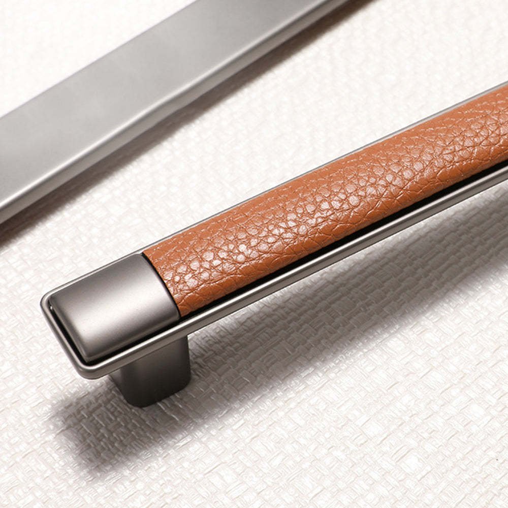 Antique Brown Leather Cabinet Handles -Homdiy