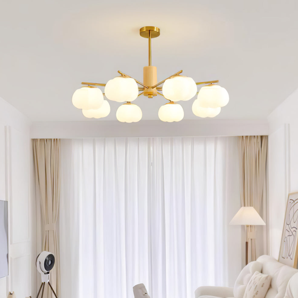 Creative Wooden Cotton Balls Living Room Chandelier -Homdiy