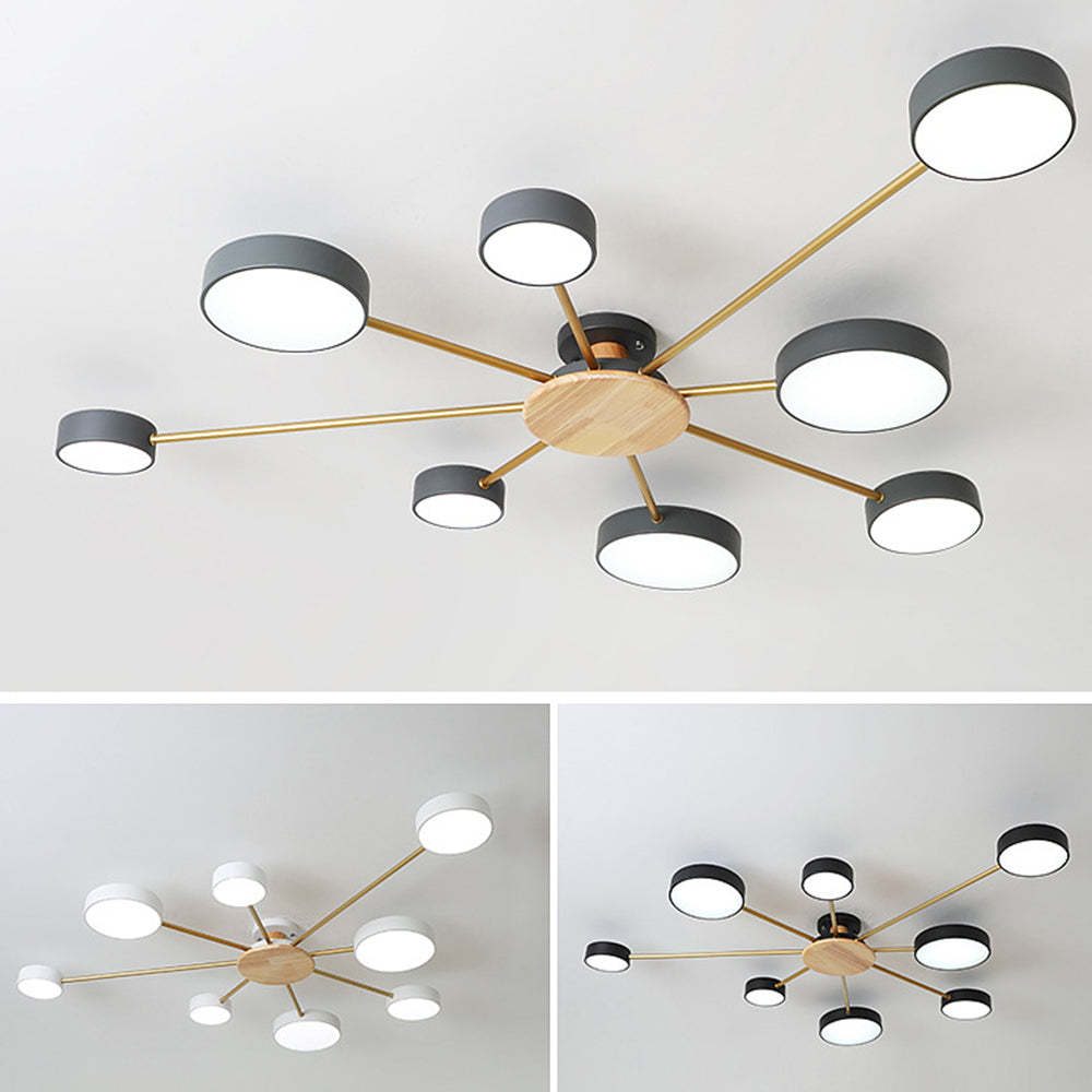 Modern Multi-Bulb Round LED Ceiling Light for Bedroom