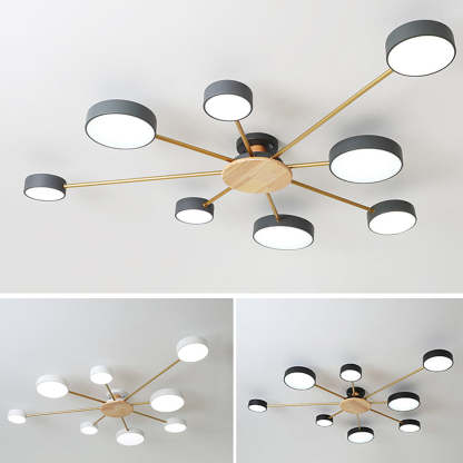 Modern Multi-Bulb Round LED Ceiling Light for Bedroom
