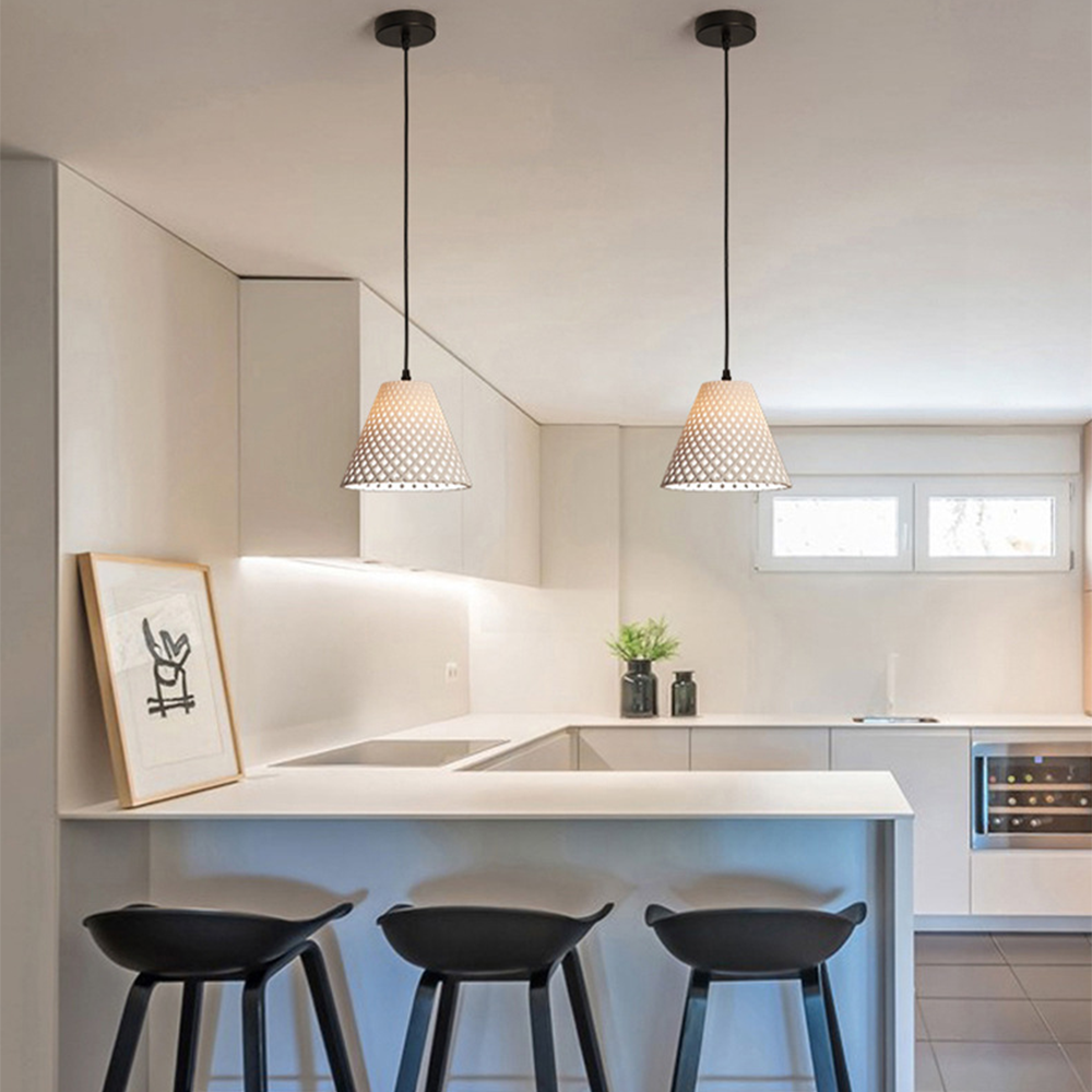 Black White Grey Pendant Cone Hanging Ceiling Lamp -Homdiy