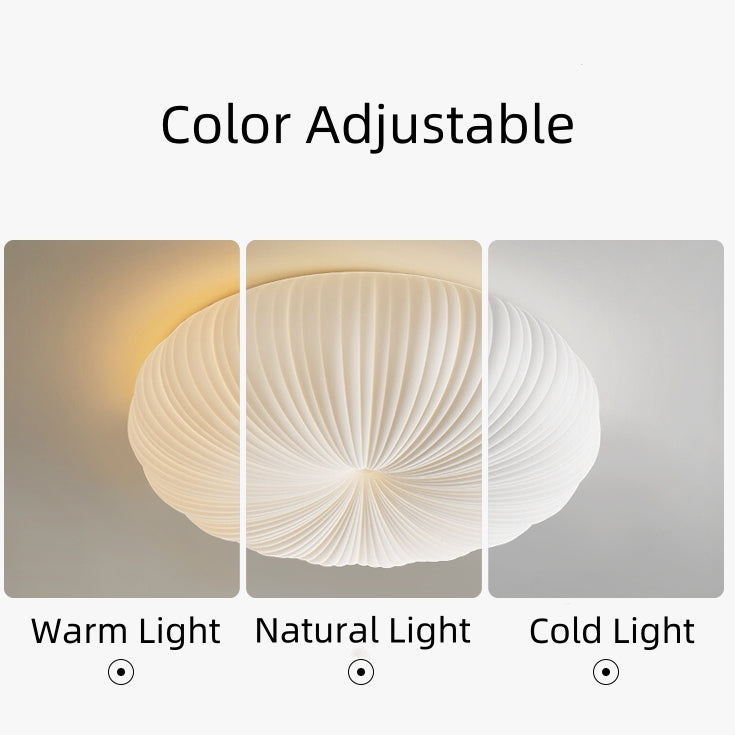 Cream Dimmable Pumpkin White Led Flush Mount Ceiling Light -Homdiy