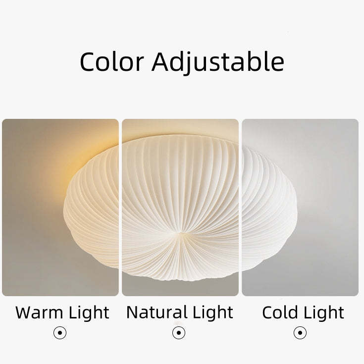 Cream Dimmable Pumpkin White Led Flush Mount Ceiling Light -Homdiy