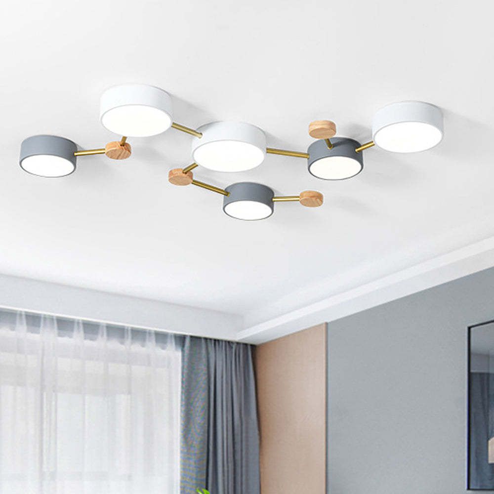 Nordic Multi-Head LED White Ceiling Light for Living Room