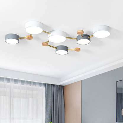 Nordic Multi-Head LED White Ceiling Light for Living Room