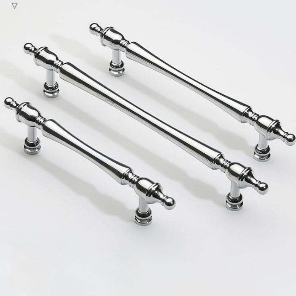 Chrome-Plated Drawer Handle Wardrobe Handle Bright Silver Cabinet Door Handle -Homdiy