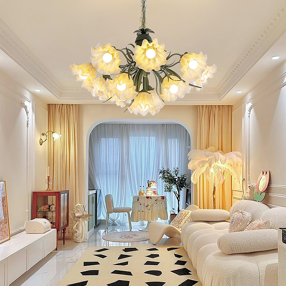 Pastoral Style Lily of the Valley Flower Chandelier -Homdiy