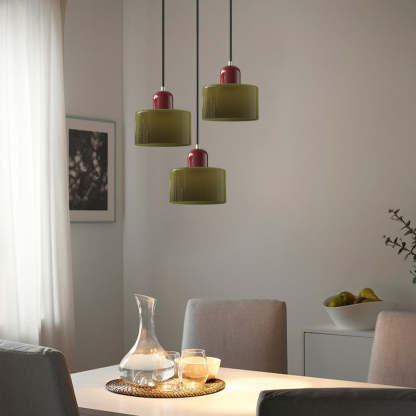Contemporary 3-Heads Glass Pendant Light For Kitchen