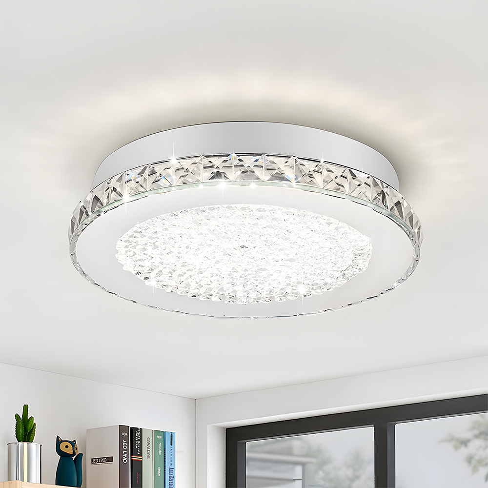 Vintage Silver Flush Mount Crystal Hallway Ceiling Lights-1