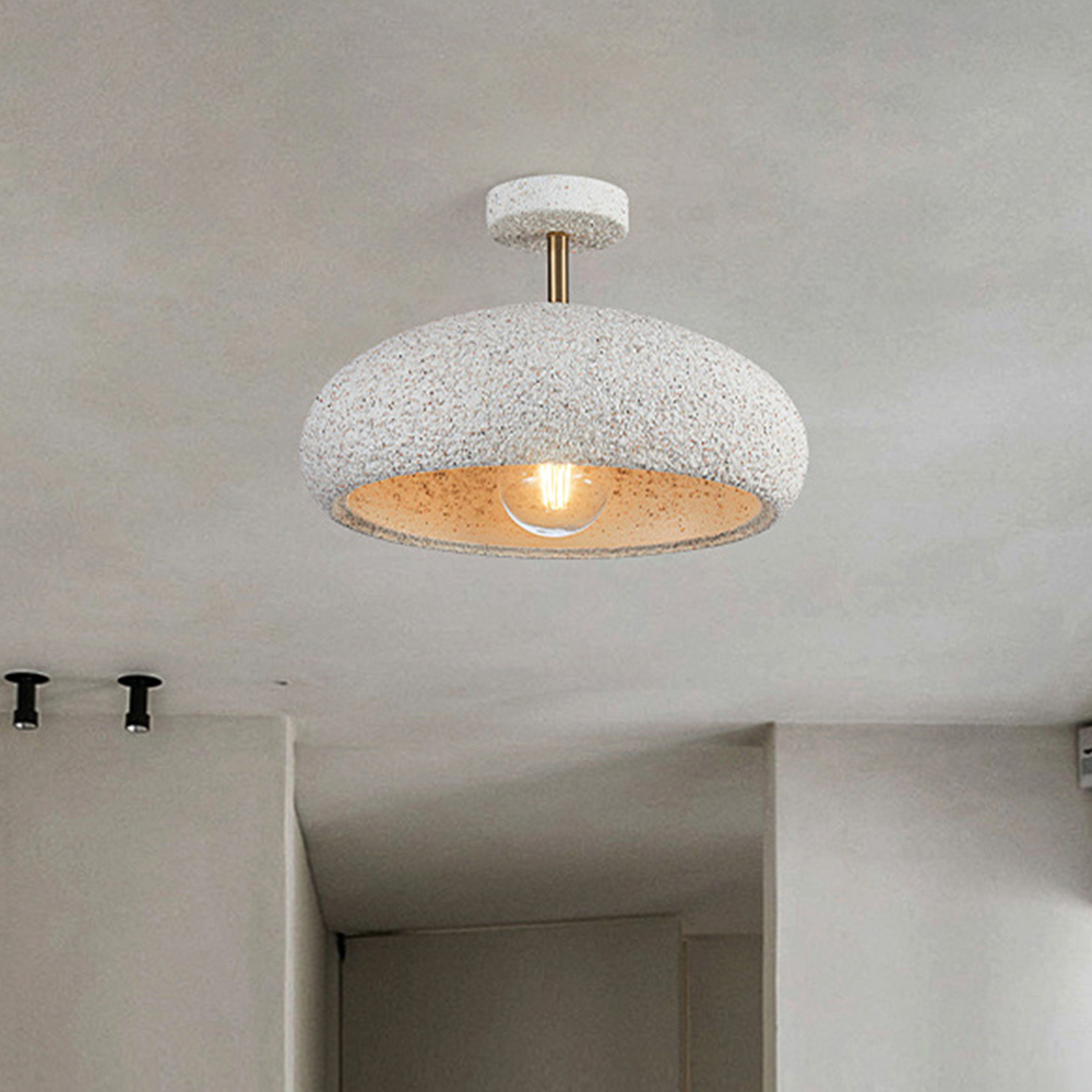 Nordic Stone Style Semi-Flush Ceiling Light -Homdiy