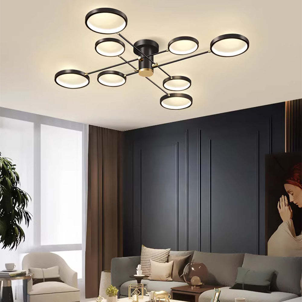 Modern Multi-Ring LED Ceiling Light for Living Room