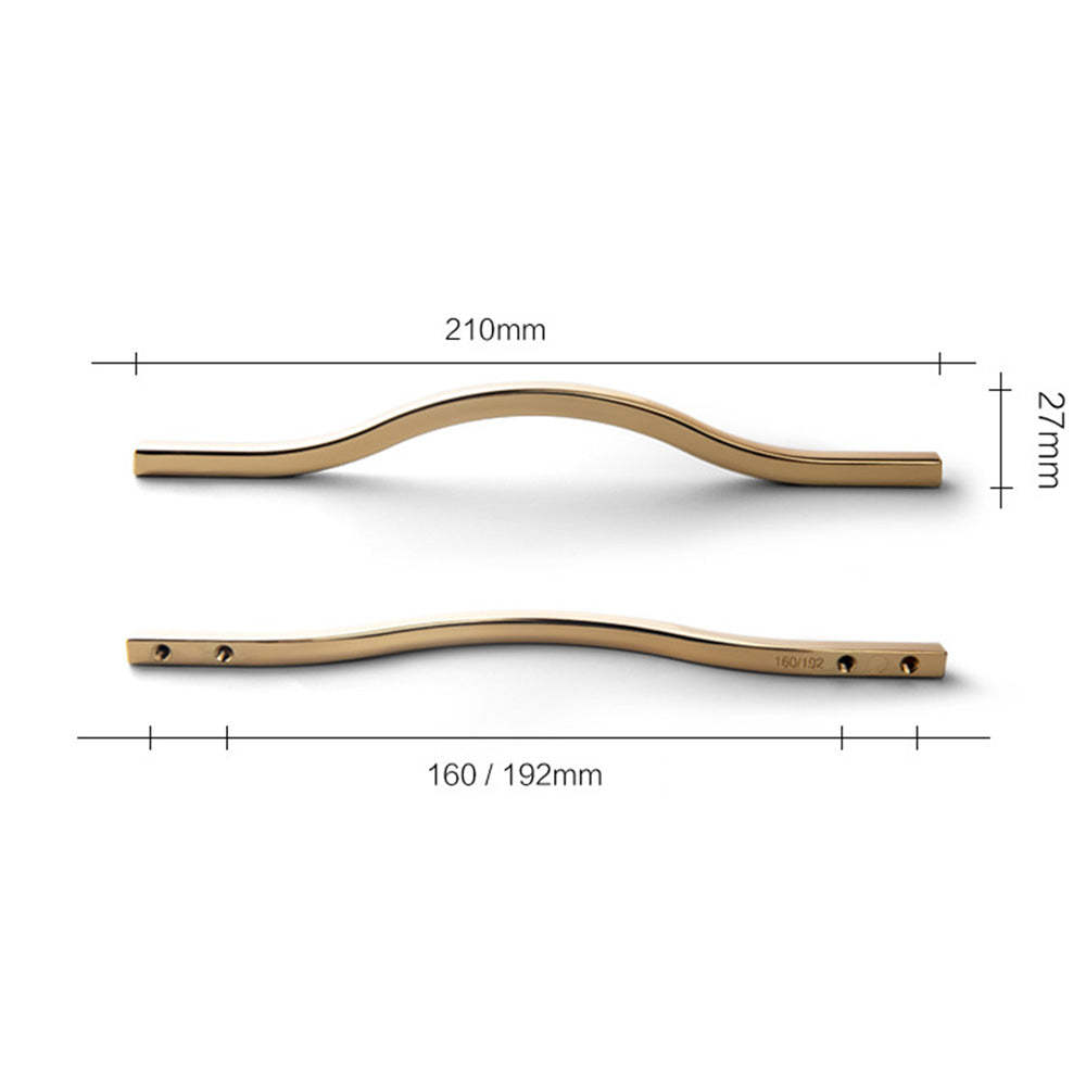 Modern Gold Black Curve Handles Cabinet Pulls -Homdiy