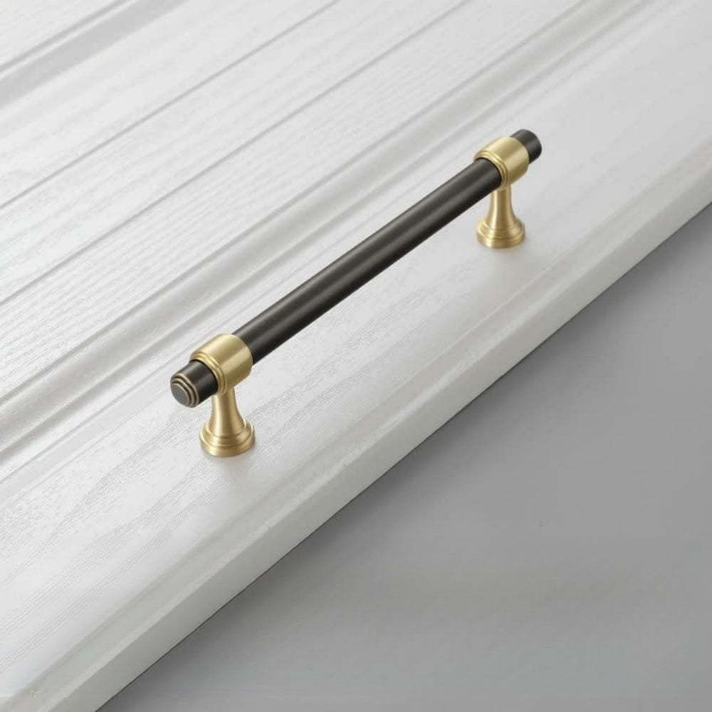 Modern Brass Cabinet Pulls Brown & Silver Drawer Kitchen Cupboard Handles -Homdiy