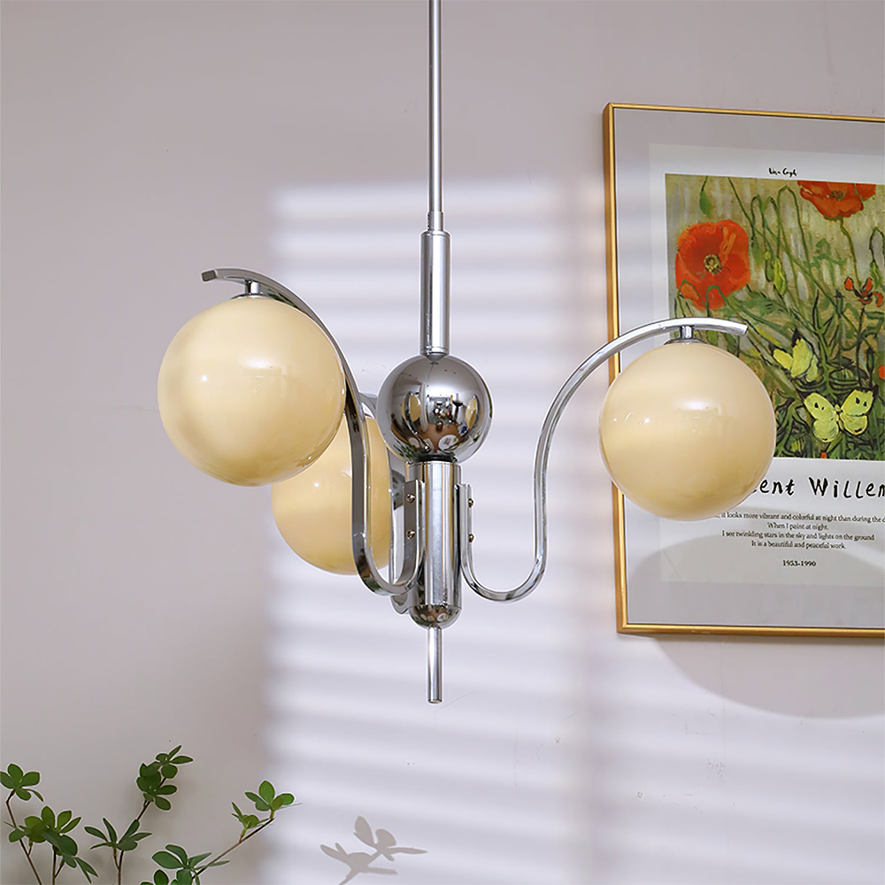 Vintage Bauhaus Glass Chandelier -Homdiy