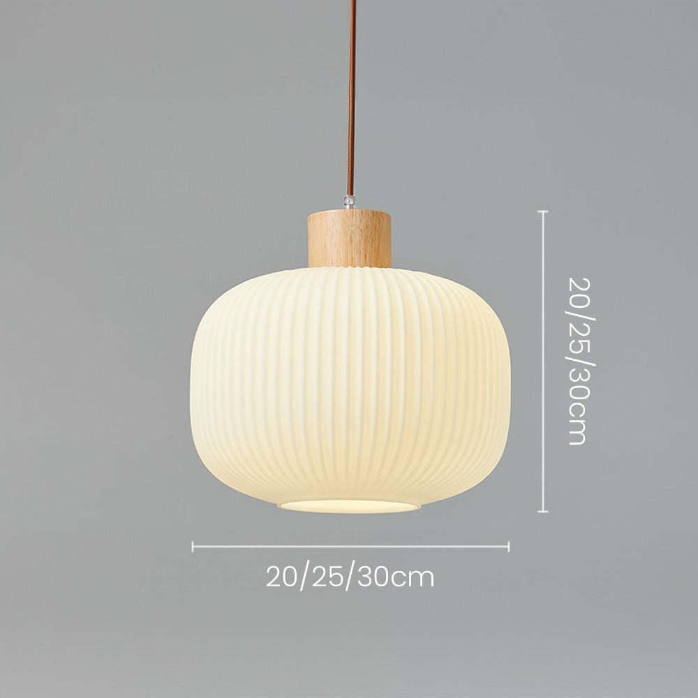 Nordic White Lantern Glass Pendant Lamp -Homdiy