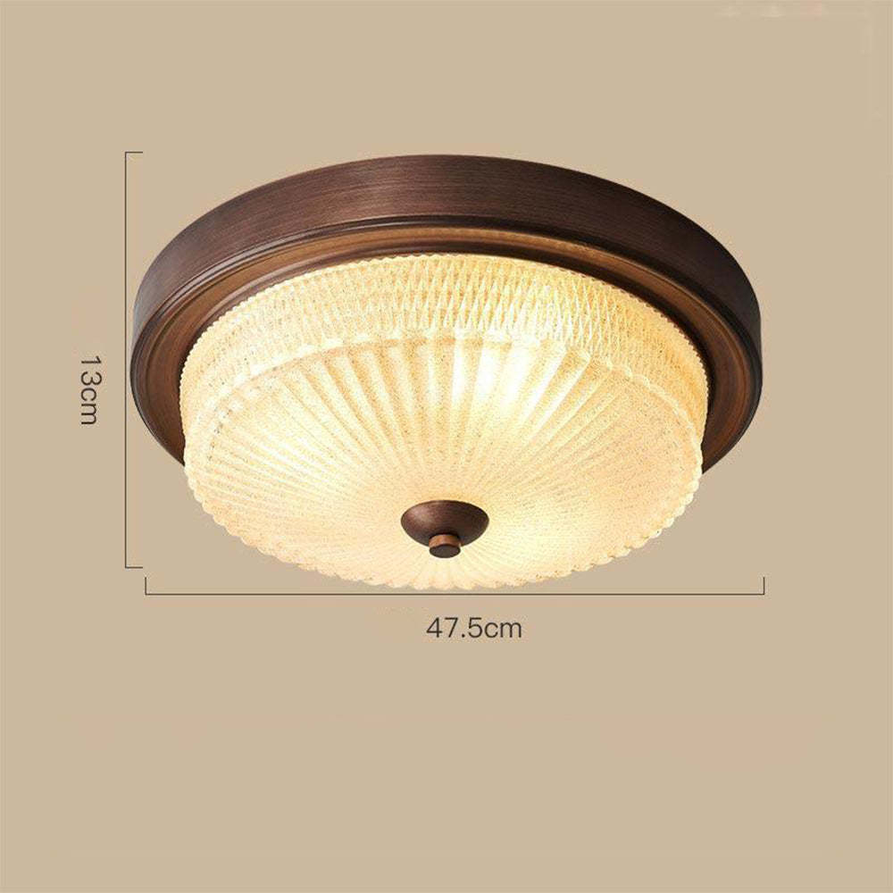 Vintage Round Glass Simple Ceiling Lamp For Bedroom -Homdiy