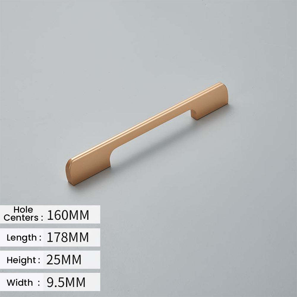 Solid Aluminum Alloy Modern Black Long Cabinet and Drawer Handles