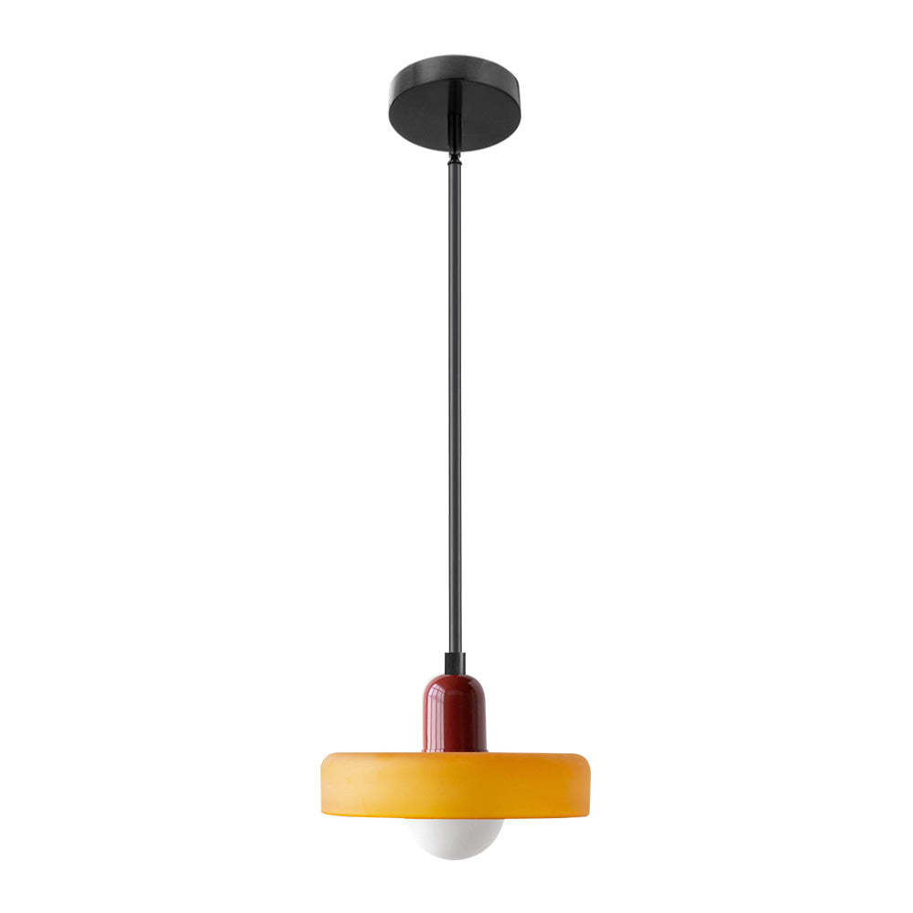 Modern Bauhaus Stained Glass Rod Pendant Light -Homdiy