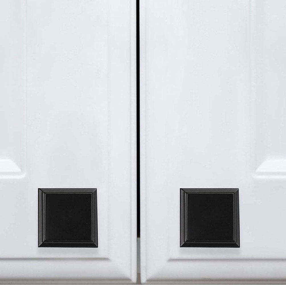 30 Pack Modern Kitchen Cabinet Knobs Square Black Cabinet Handles For Kitchen(LS9111BK) -Homdiy