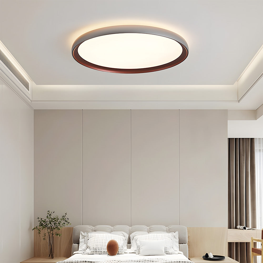 Nordic Creativity Brown Round LED Bedroom Ceiling Lamp