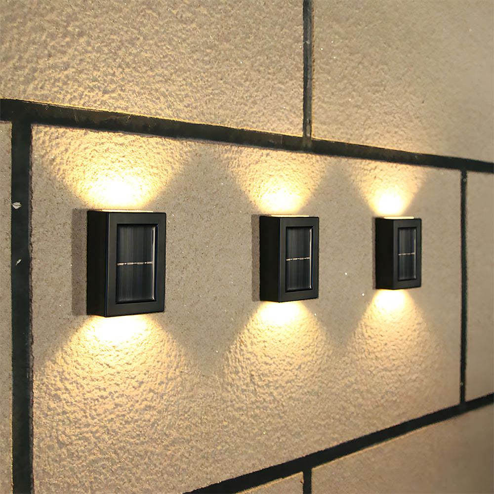 Modern Solar Black Up Down Outdoor Wall Light Sconce IP55