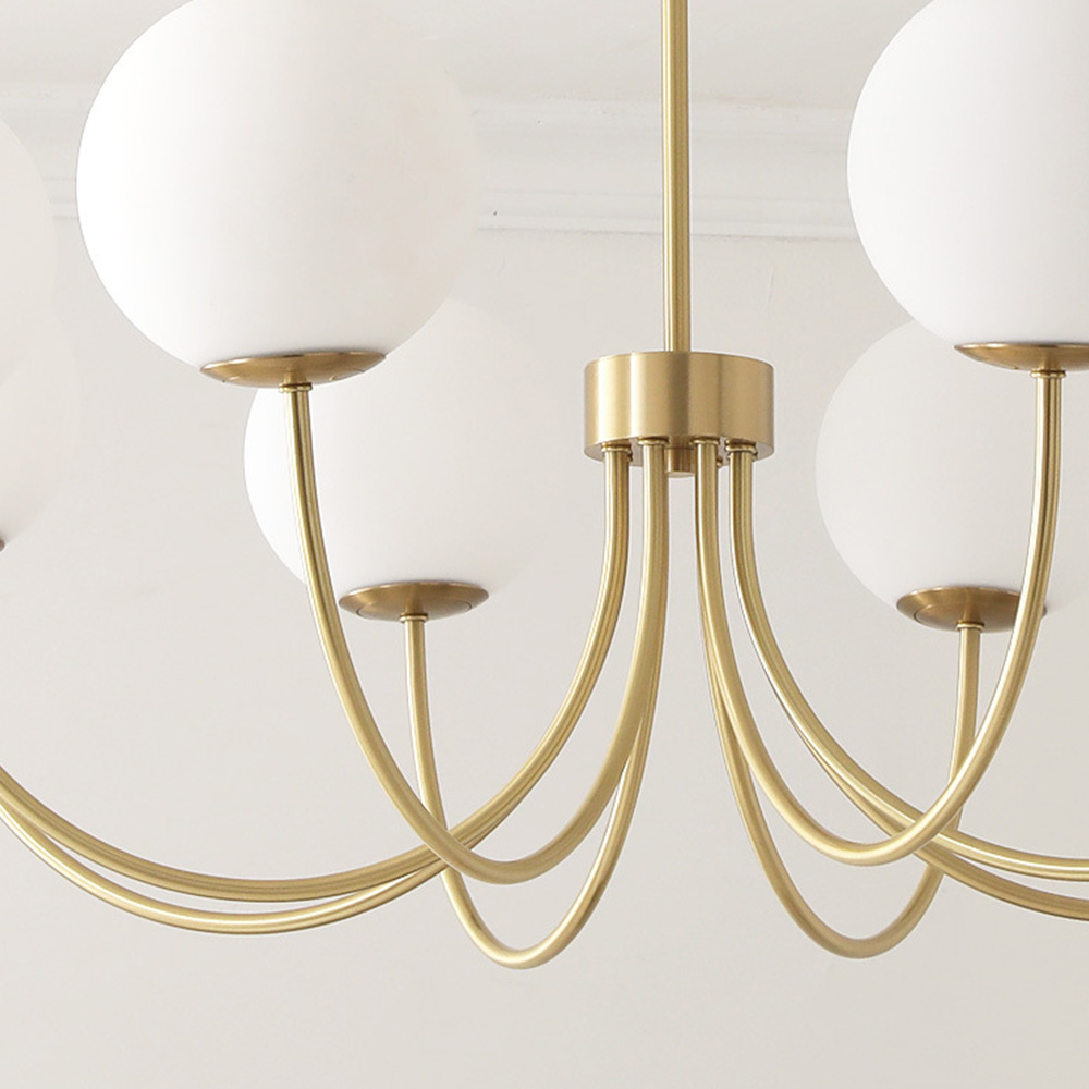 Bubb White Glass Marshmallow Chandelier