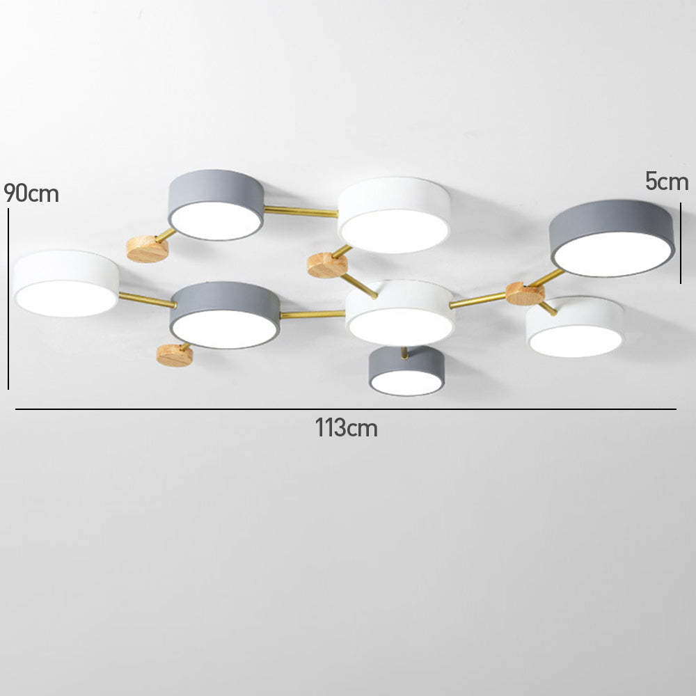 Nordic Multi-Head LED White Ceiling Light for Living Room