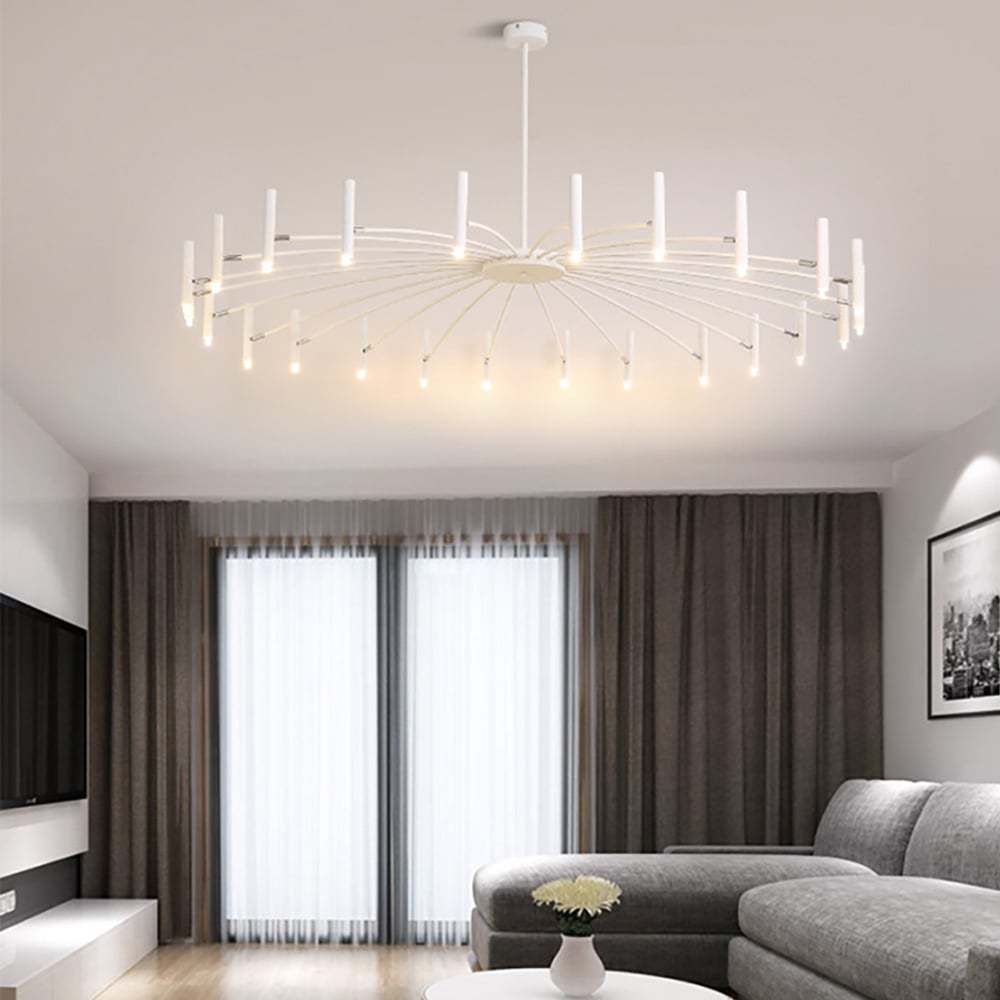 Large Chandelier Iron Black Living Room Pendant Light