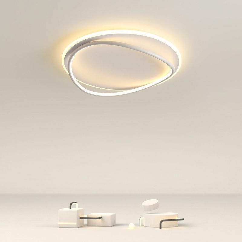 Round Simple LED Bedroom White Ceiling Lights