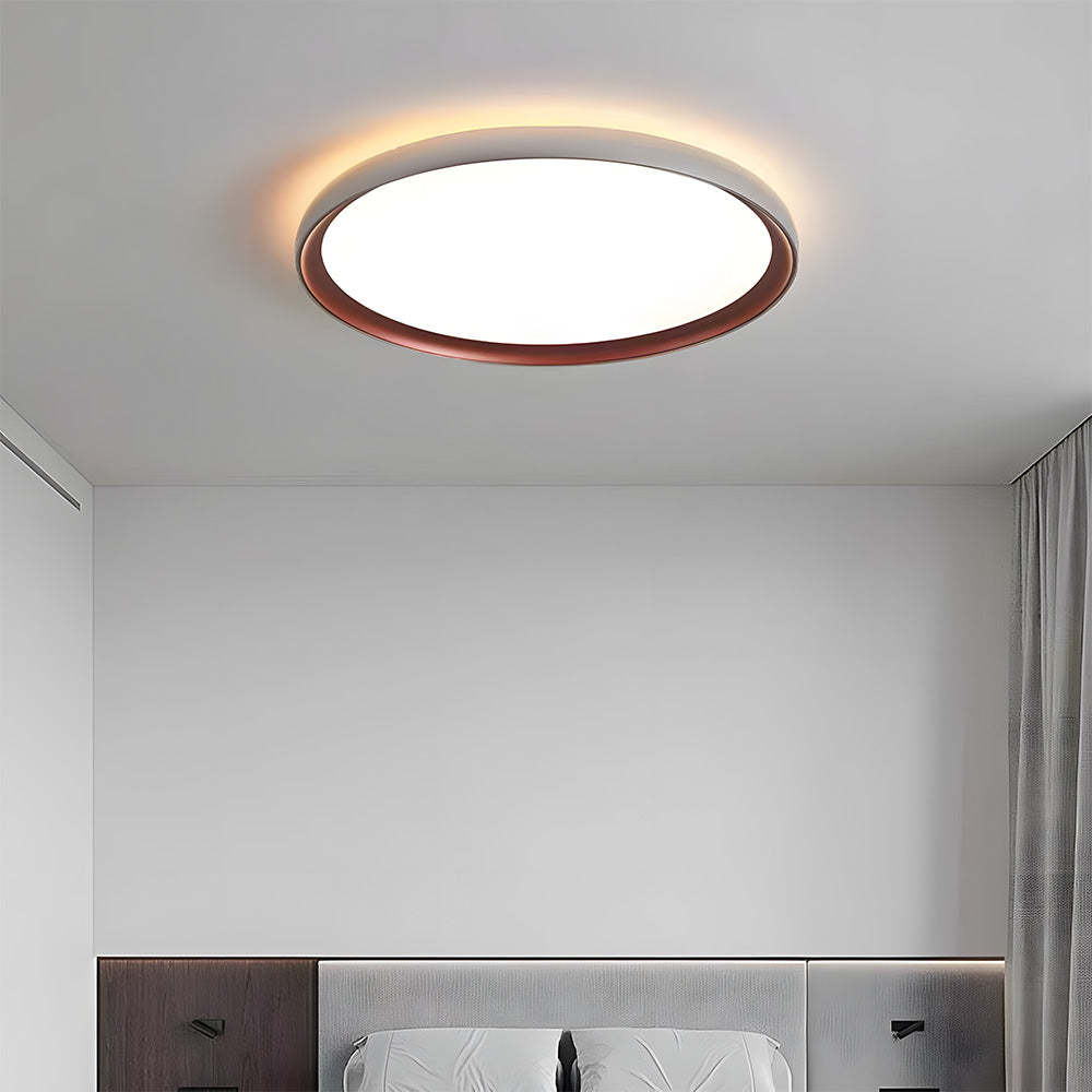 Nordic Creativity Brown Round LED Bedroom Ceiling Lamp