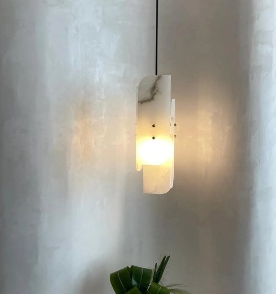 Scandinavian Multiple Pieces White Alabaster Pendant Lights