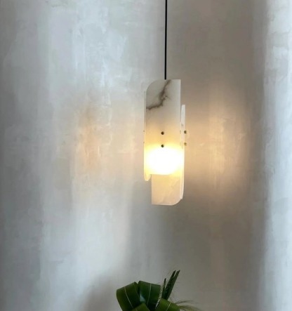 Scandinavian Multiple Pieces White Alabaster Pendant Lights
